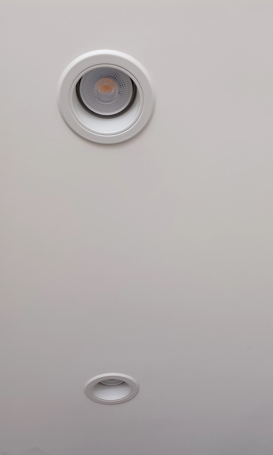 A recently-painted kitchen ceiling.