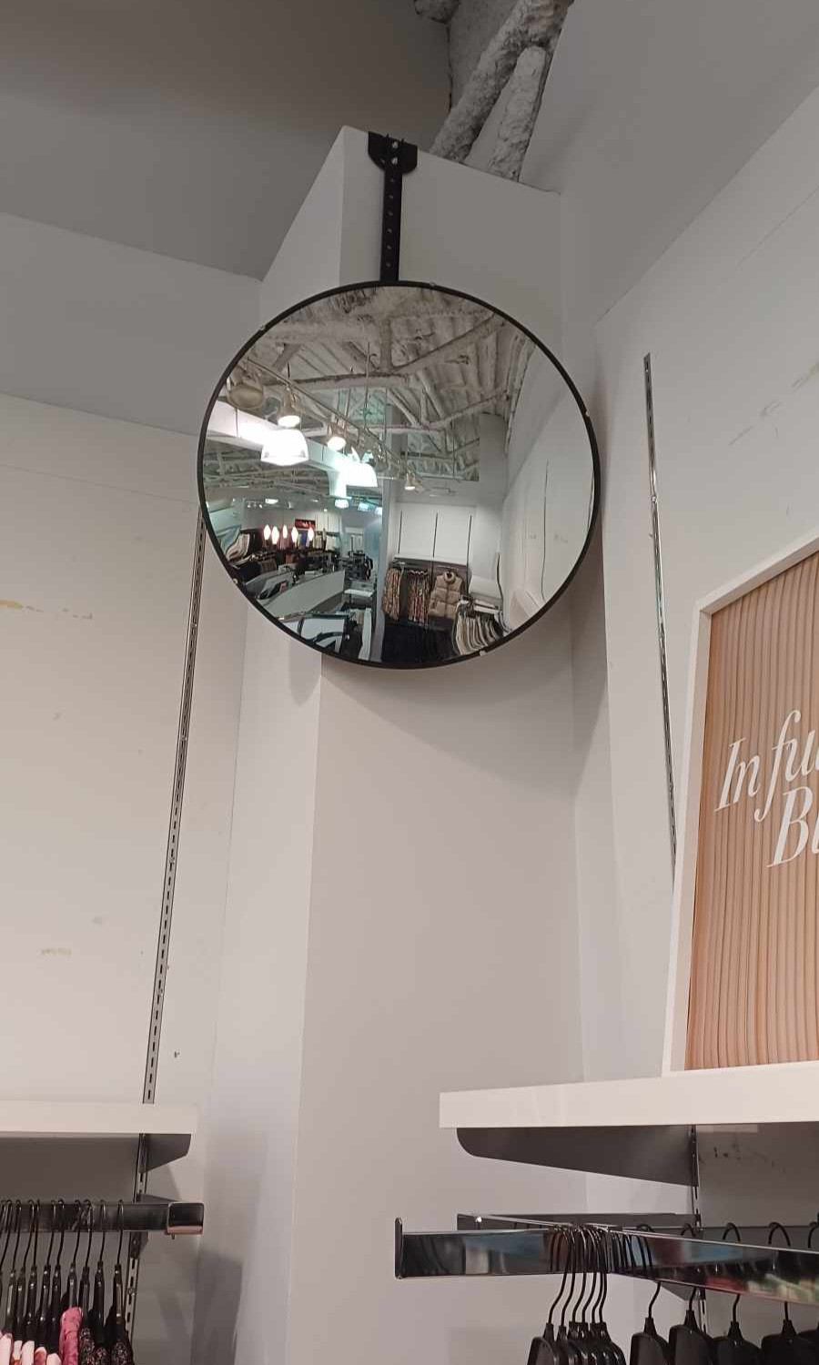 An newly-installed security mirror.