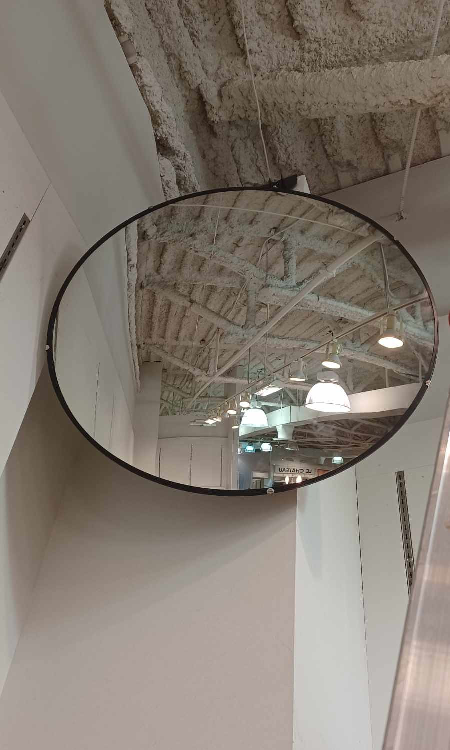 Completed security mirror installation.