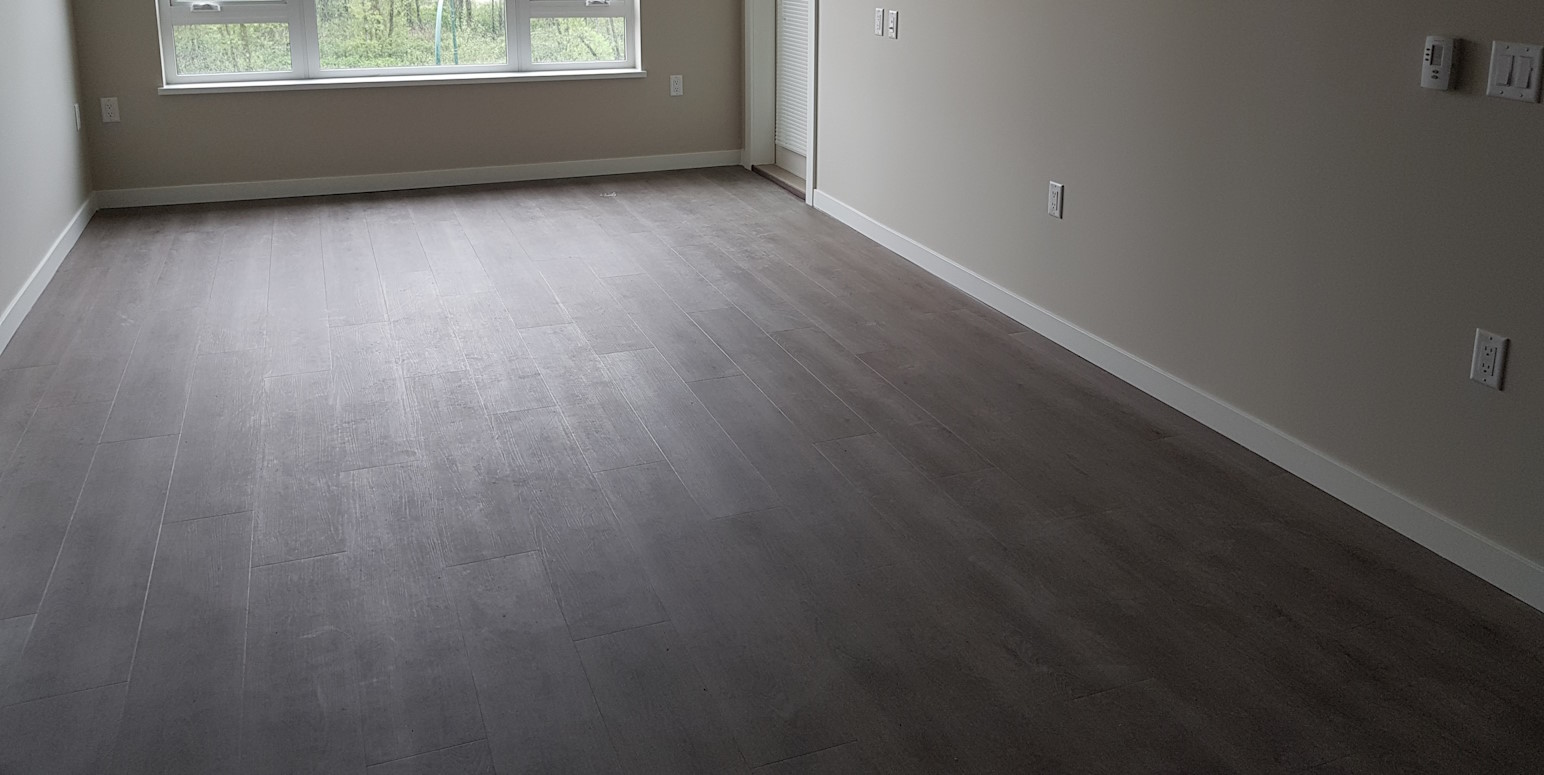 New installed hardwood flooring.