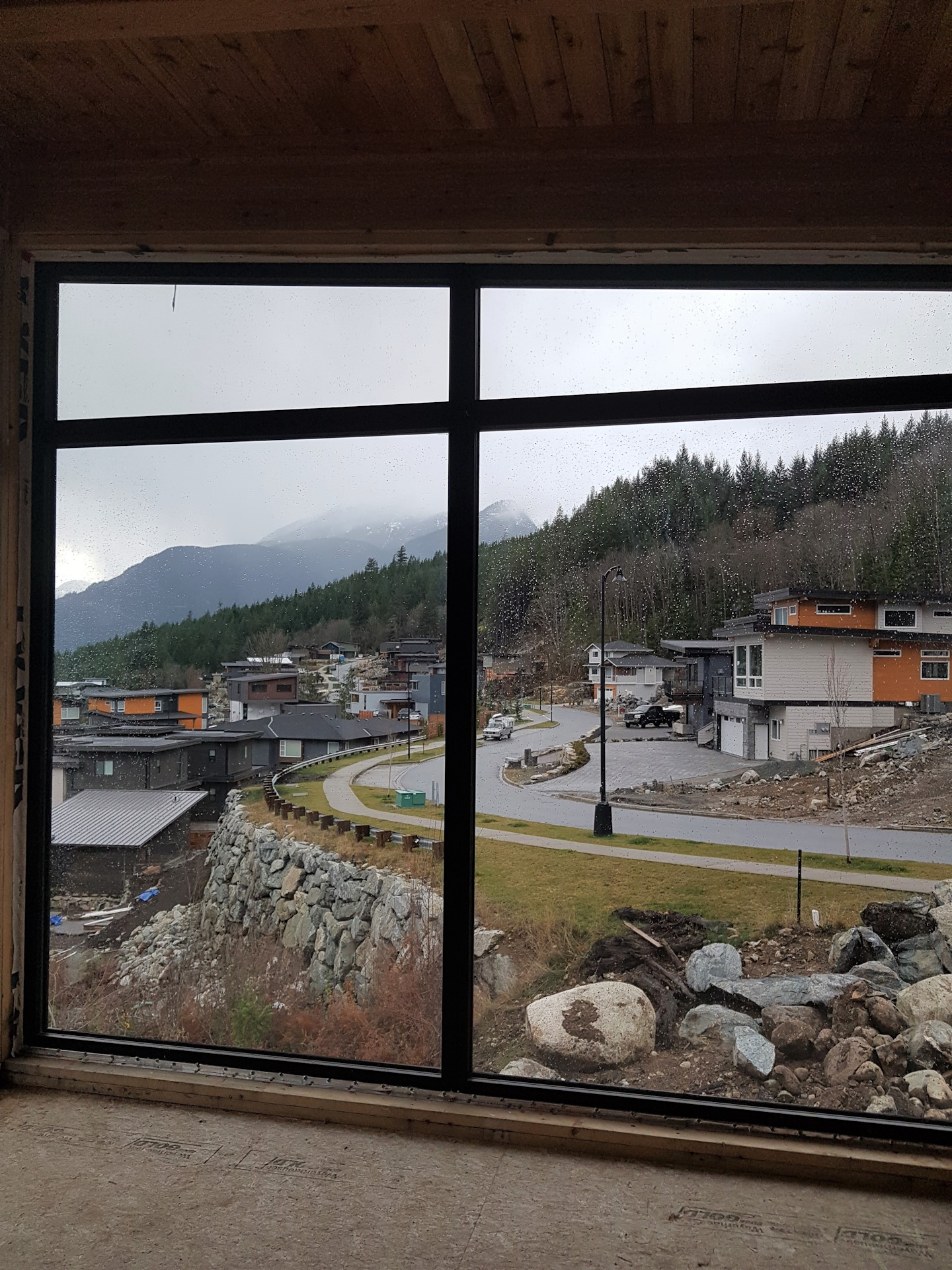 New installed window walls.