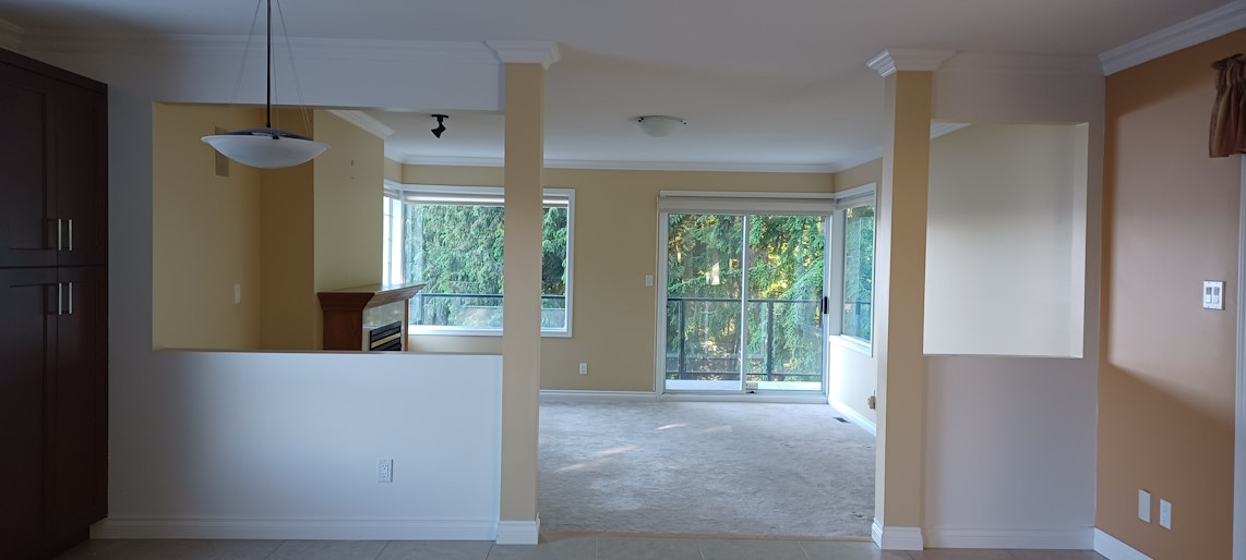 A newly-painted entrance to the living room.